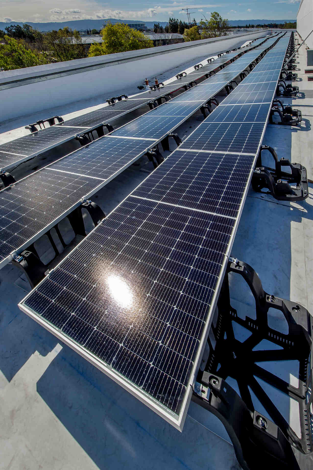 Solar modules in operation