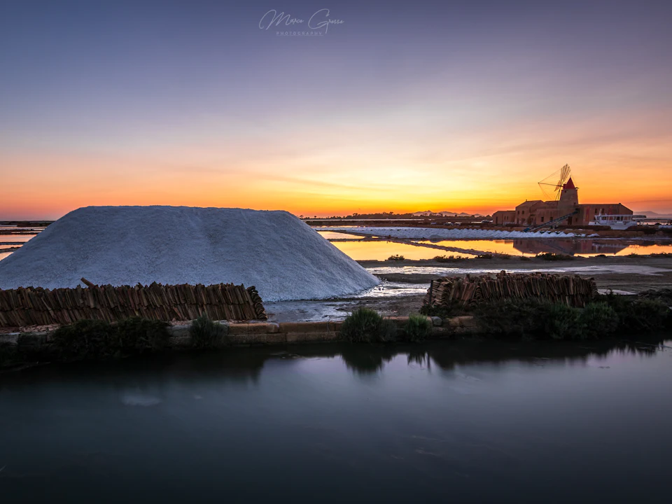 Salt stockpile at a coastal saltworks